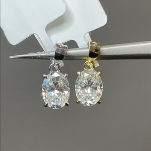 PICK ONE - 1.5 CTW Moissanite Diamond Sterling Silver Oval Pendant